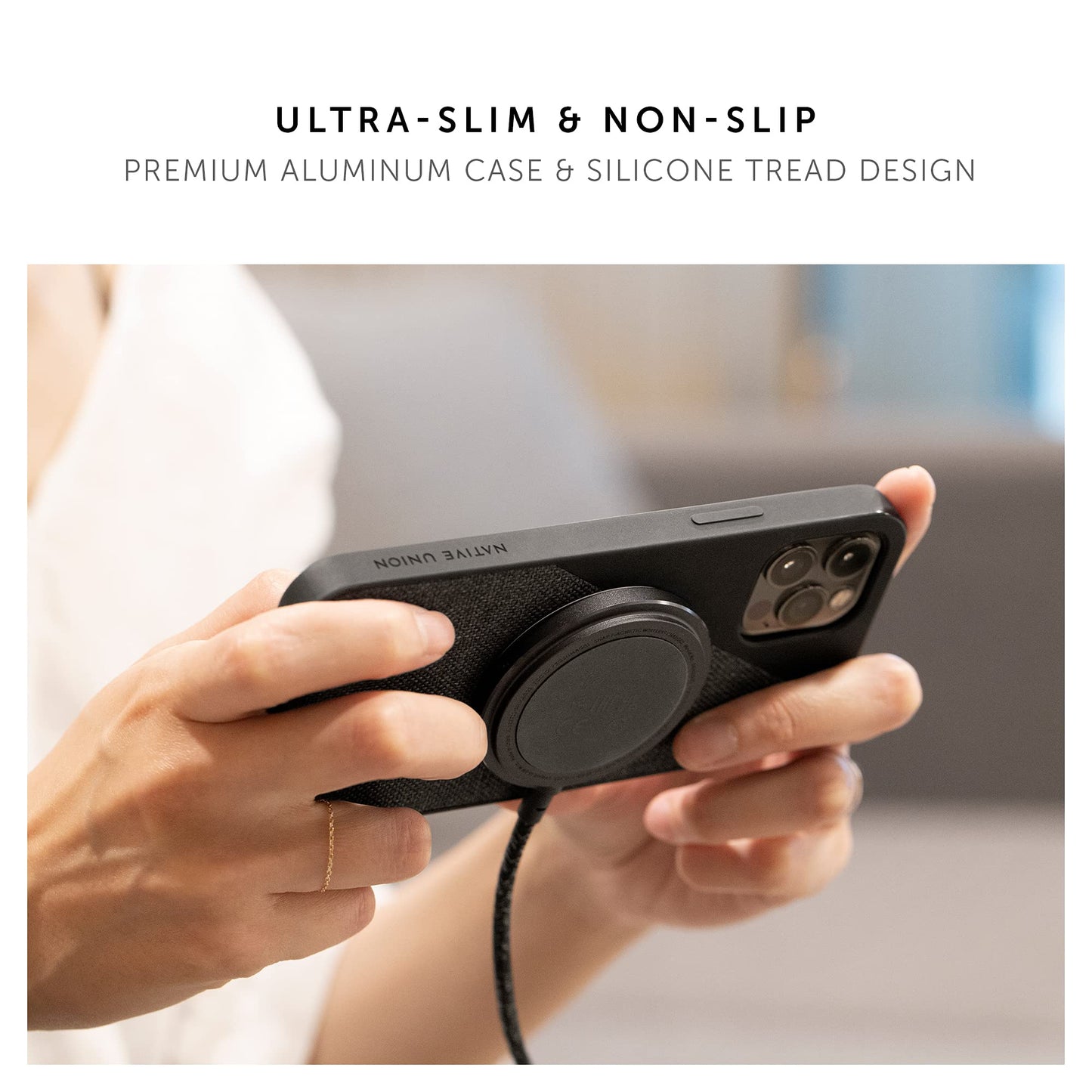 Native Union Snap Magnetic Wireless Charger – MagSafe Charging for iPhone 16, 16 Plus, 16 Pro, 16 Pro Max – Built-in 10ft / 3m USB-C Cable – 15W Fast-Charging for Qi-Compatible Devices (Cosmos)