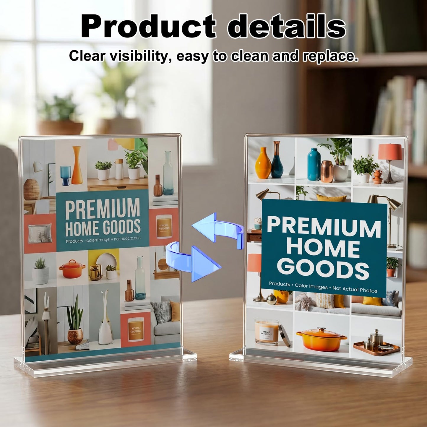 xydstay 12pack Acrylic Sign Holder 8.5 X 11, Vertical T Shape Clear Plastic Paper Sign Holder, Menu Holder Display Stand, FLyer Table Sign Holder for Restaurant, Office, School, Store and Home Use
