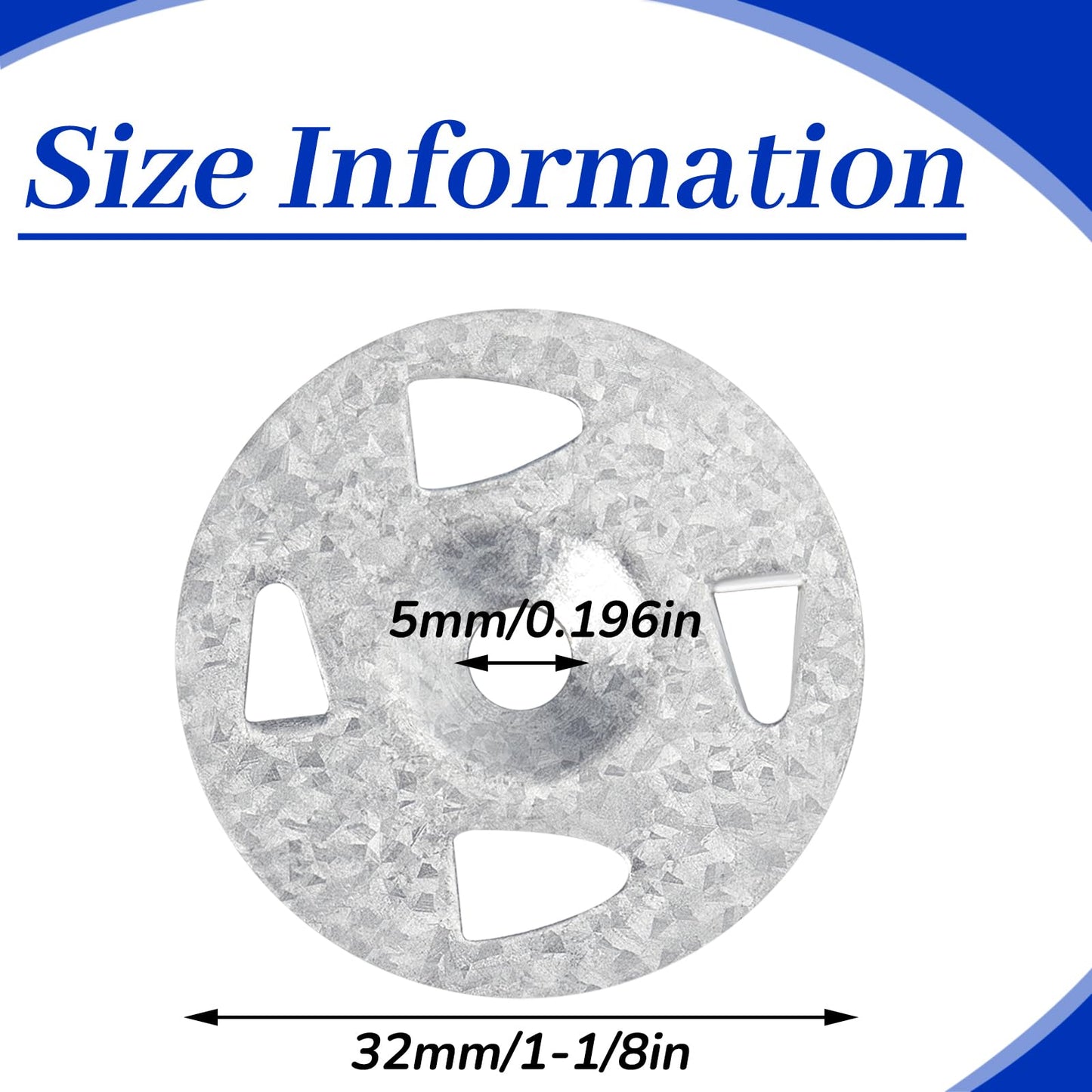 Washers for Installation of Foam Board Panels 1-1/8 Inch Galvanized Steel Washer for Fixing Fastening Installation(2000 Pcs)