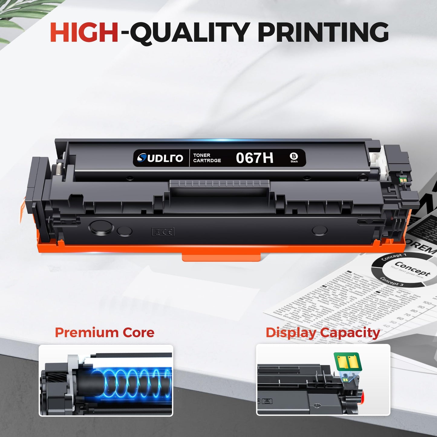 067H Toner Cartridge 2 Black - 067 Toner High Yield Replacement for Canon 067 067H Toner Cartridge Set to Work with Canon MF656CDW LBP632CDW MF654CDW MF653CDW MF651CW Printer | 067H Black Toner