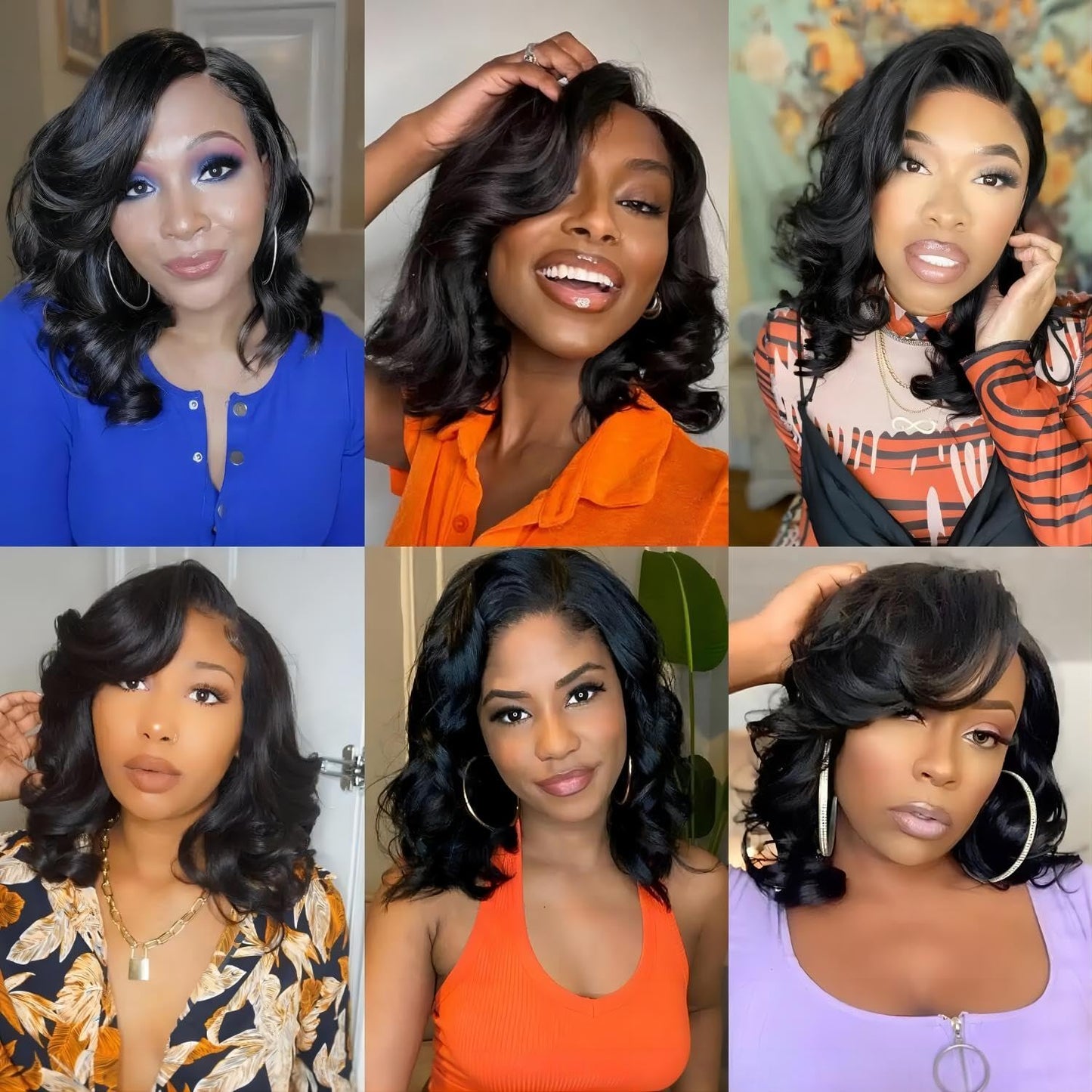 ISEE Wear and Go Glueless Wigs Human Hair Pre Plucked Pre Cut Short Bob Body Wave Lace Front Wigs Human Hair for Women Upgraded Glueless Bob Wig No Glue 6x4 HD Lace Closure Wigs (12 Inch)
