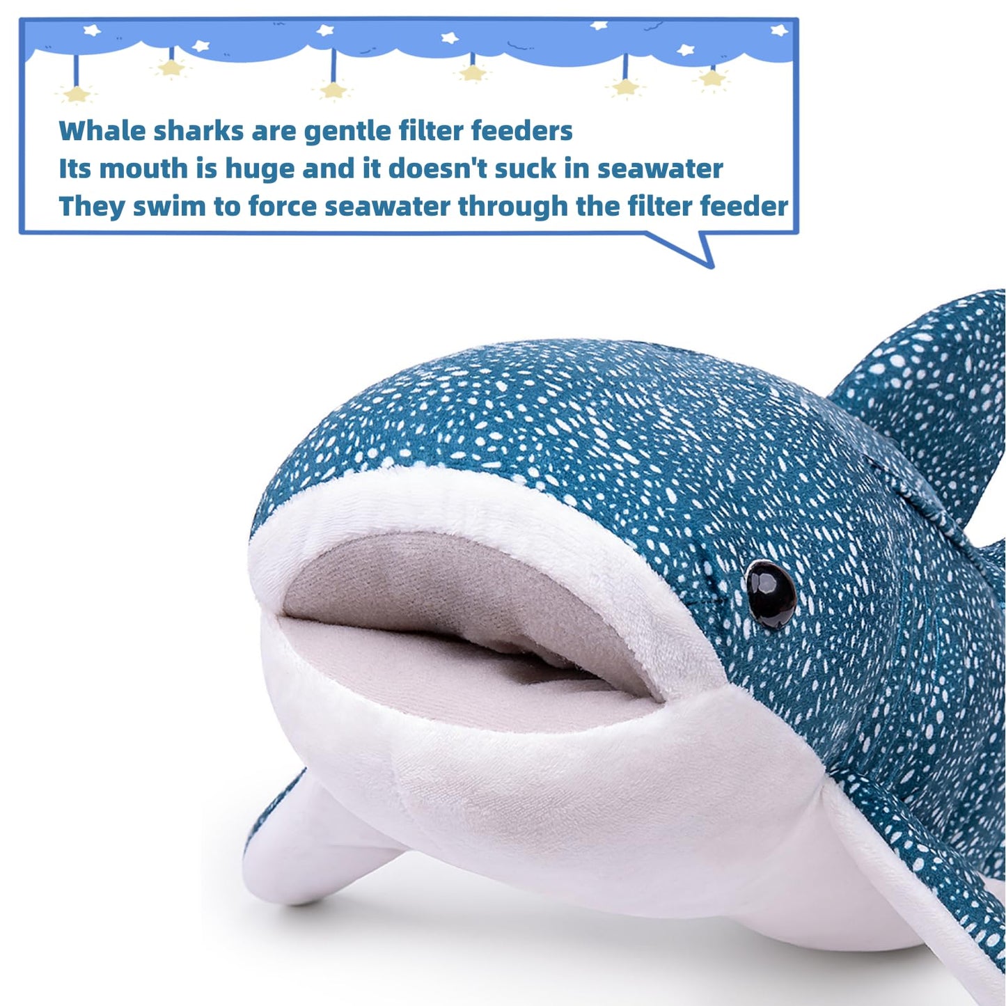 FRANKIEZHOU Simulation Giant Whale Shark Plush,Stuffed Animal,Plush Toy,Soft Toy,Stuffed Toy,Cuddly Toys,Gifts for Kids,31.5 Inches,Blue