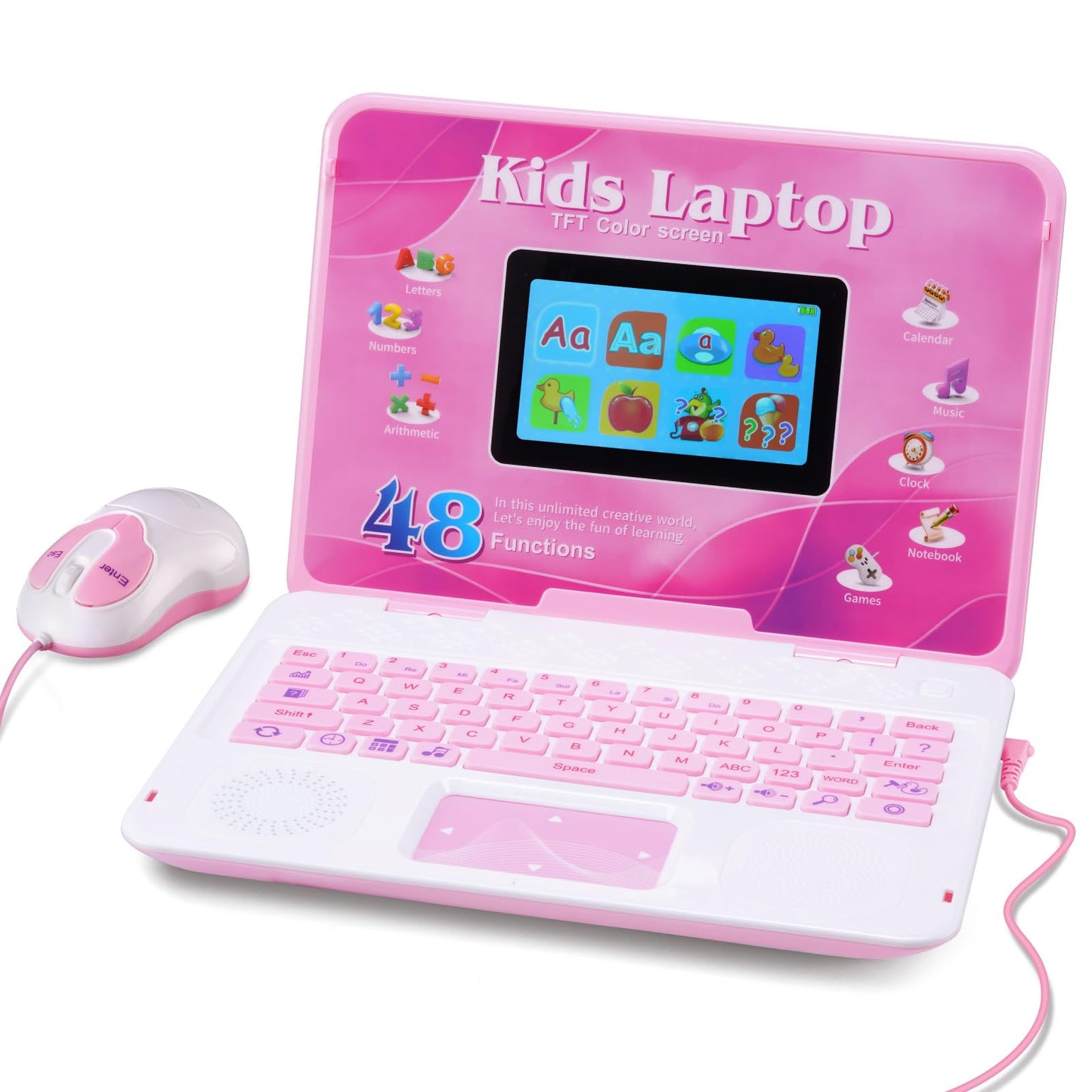 Kids Laptop, Educational Color Screen Laptop with 48 Learning Modes, Laptop for Kids Ages 5+