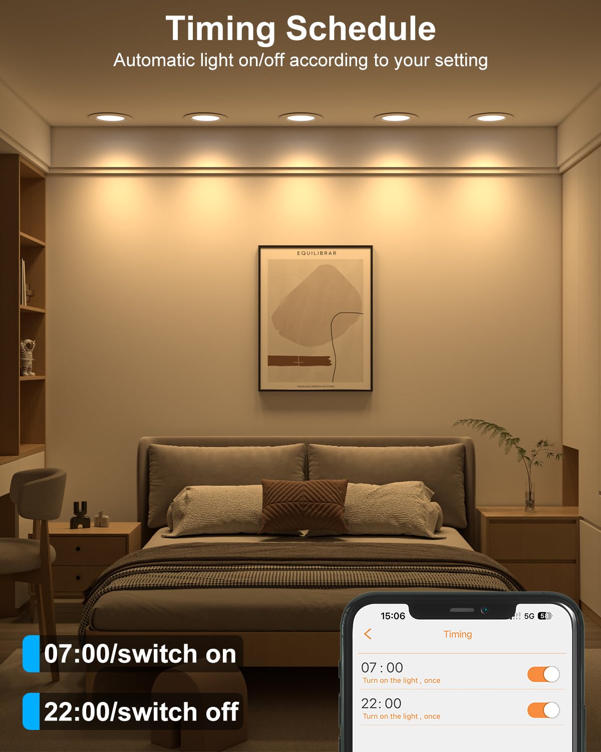 Neliwo LED Recessed Lighting 6 inch/5 inch, Smart RGB Bluetooth Can Lights, 13W 1050LM, Color Changing, Retrofit Led Recessed Light Compatible with Alexa for Bedroom Living Room Kitchen, 6Pack