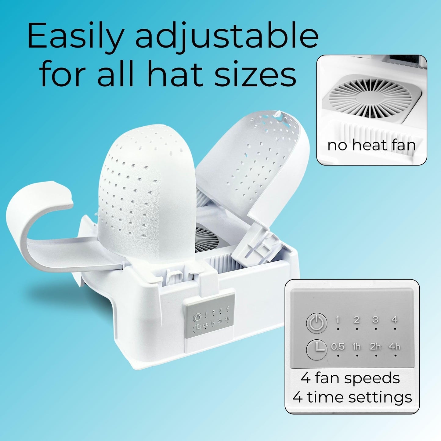 Danyco Hat Shaper Machine with Stiffening Spray – Adjustable Hat Care & Reshaping Device - Tool for Caps, Snapbacks, Fitted Hats – Fan Drying Tech for Shape Restoration & Preservation