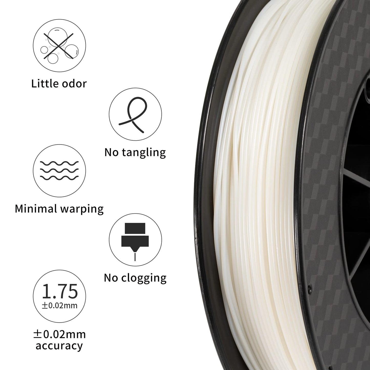 PVA Filament, Water Soluble Support 3D Printer Filament 1.75mm 0.5KG Spool for 3D Printers, Natural