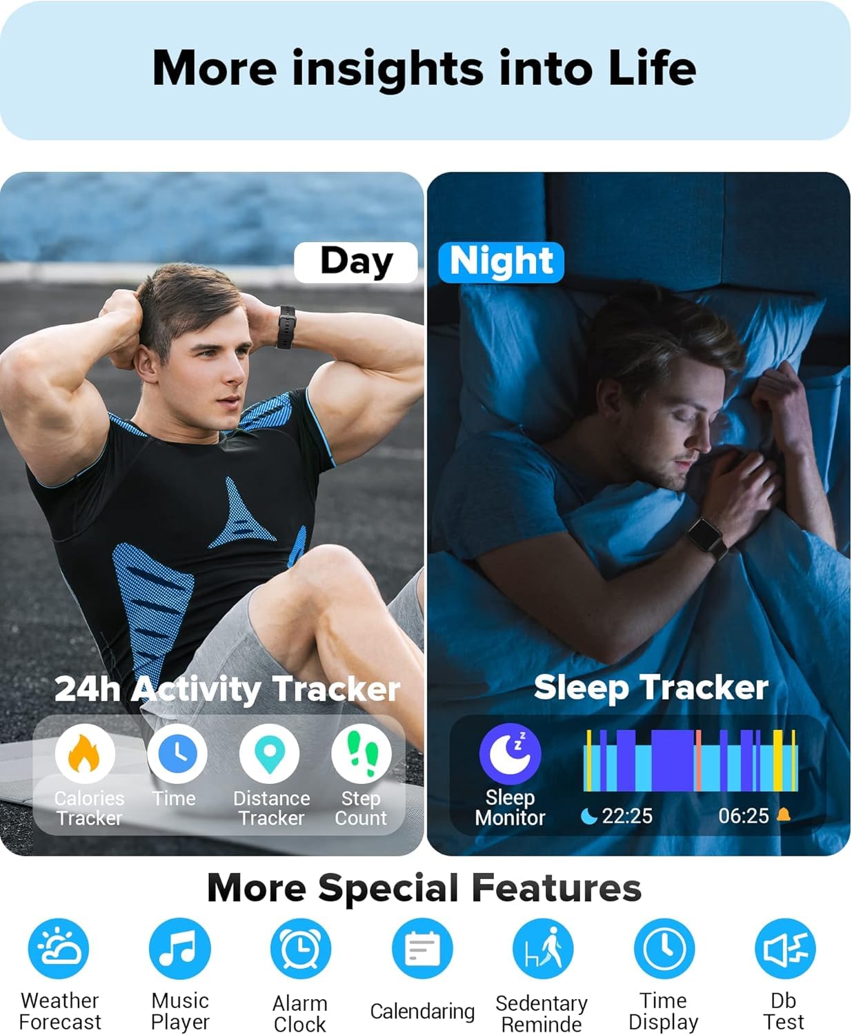 Smart Watch for Men Women Android iPhone, Alexa Built-in Fitness Watch with 1.8" LCD Screen & Bluetooth Call (Make/Answer), Heart Rate/SpO2/Sleep Monitor, 100 Sports, IP68 Waterproof Smartwatch
