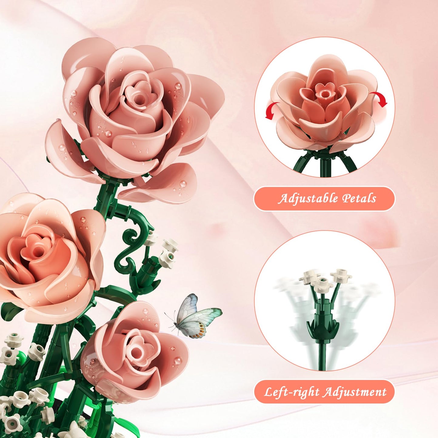 HiWEEGO Mini Flowers Building Set (Pink)