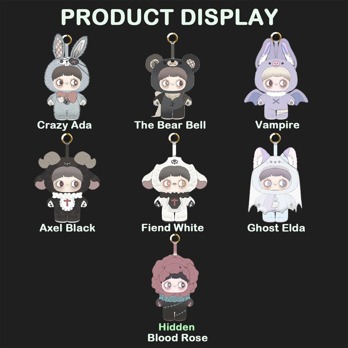 BEEMAI MayMei Dark Forest Series 6-Box Set (Set of 6 No Repeat), Plush Blind Box Cute Figures Collectible Birthday Gifts