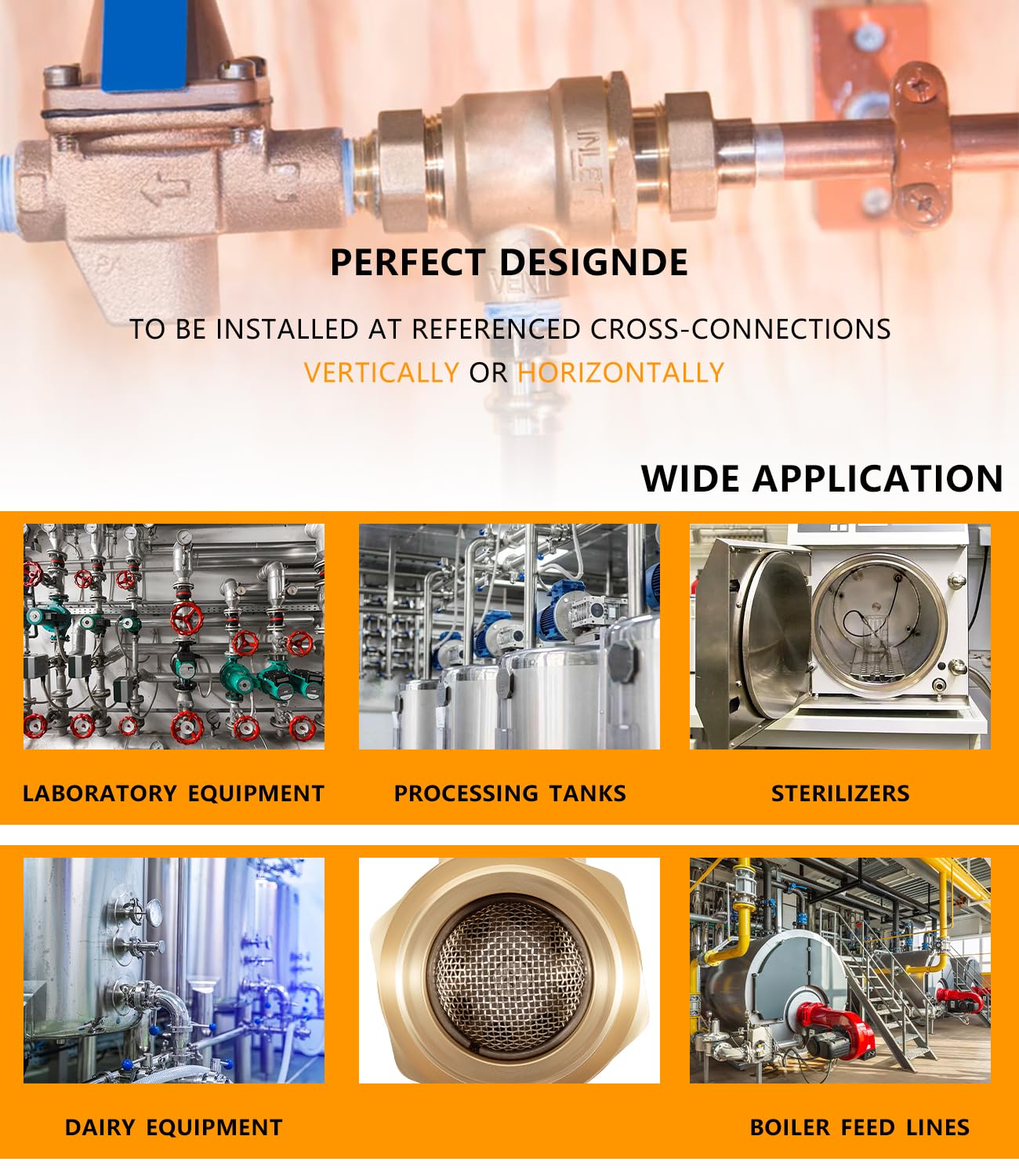 9D-M2 Backflow Preventer Dual Check Valve with Intermediate Atmospheric Vent, 3/4 Inch, Female Union Inlet and Outlet Connections Replacement for Watts 9D-M2 Backflow Preventer Dual Check Valve