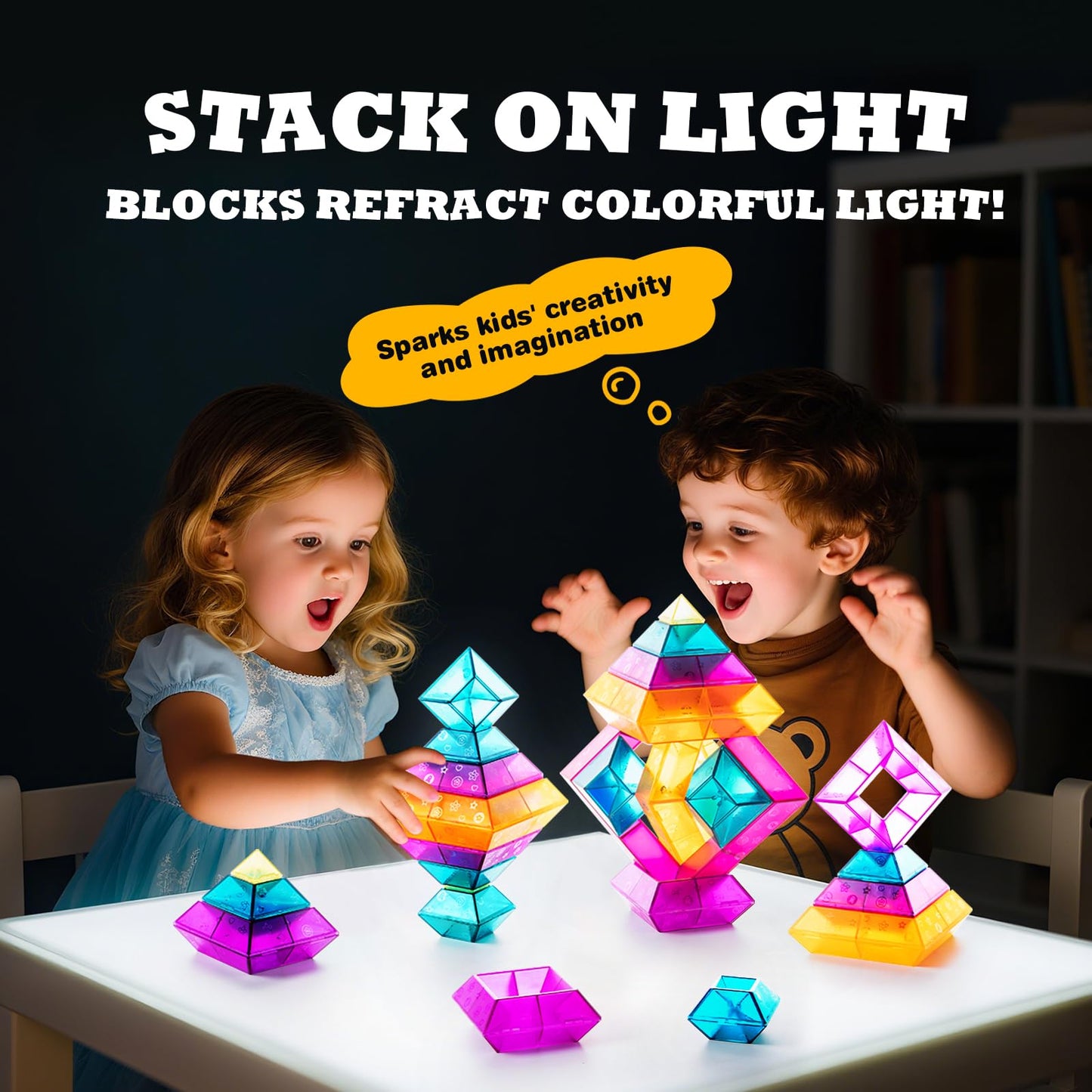 MAKE KIDS SMILE BUBBLE FUN Pyramids Montessori Toys for Boys and Girls - Pack of 30