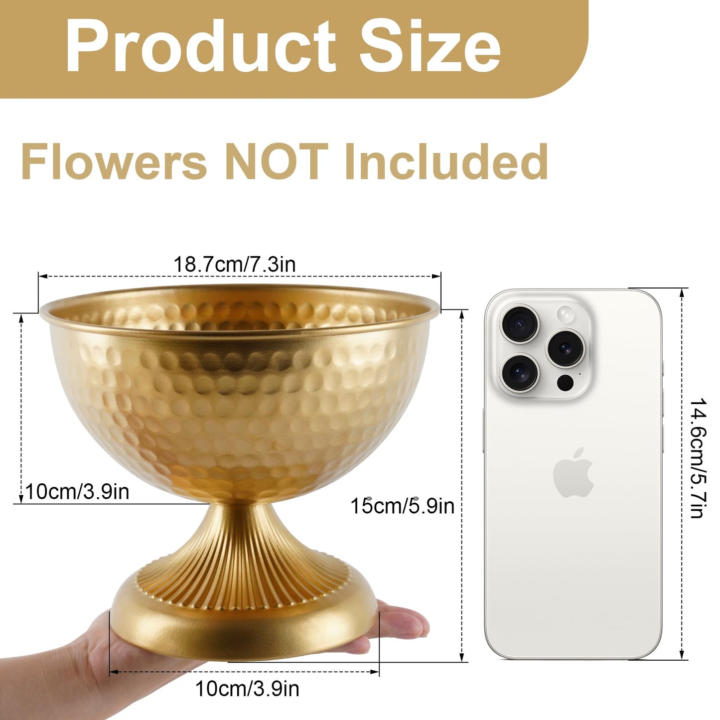 Gold Vases for Wedding Centerpieces, Set of 10 Metal Vase Small Table Centerpiece Flower Stands Wedding Arrangement for Weddings Reception Home Floral Decor Anniversary
