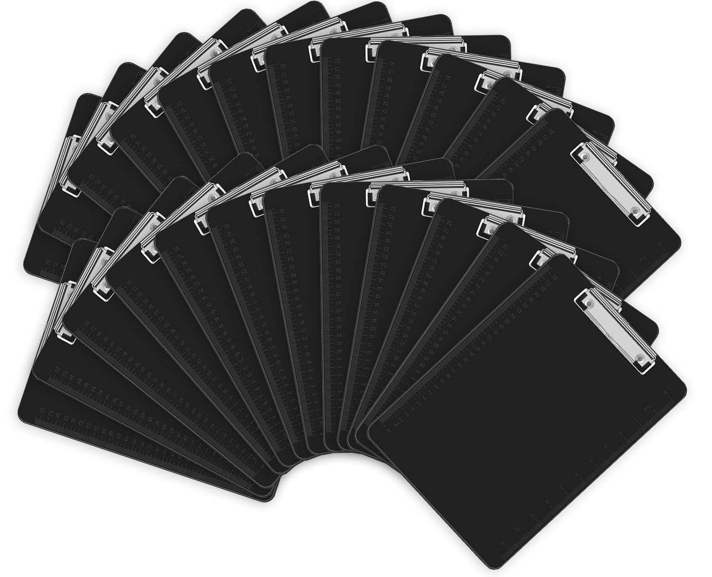 HERKKA 25 Pack Plastic Clipboards, Black, A4 Letter Size, 12.5 x 9 Inch