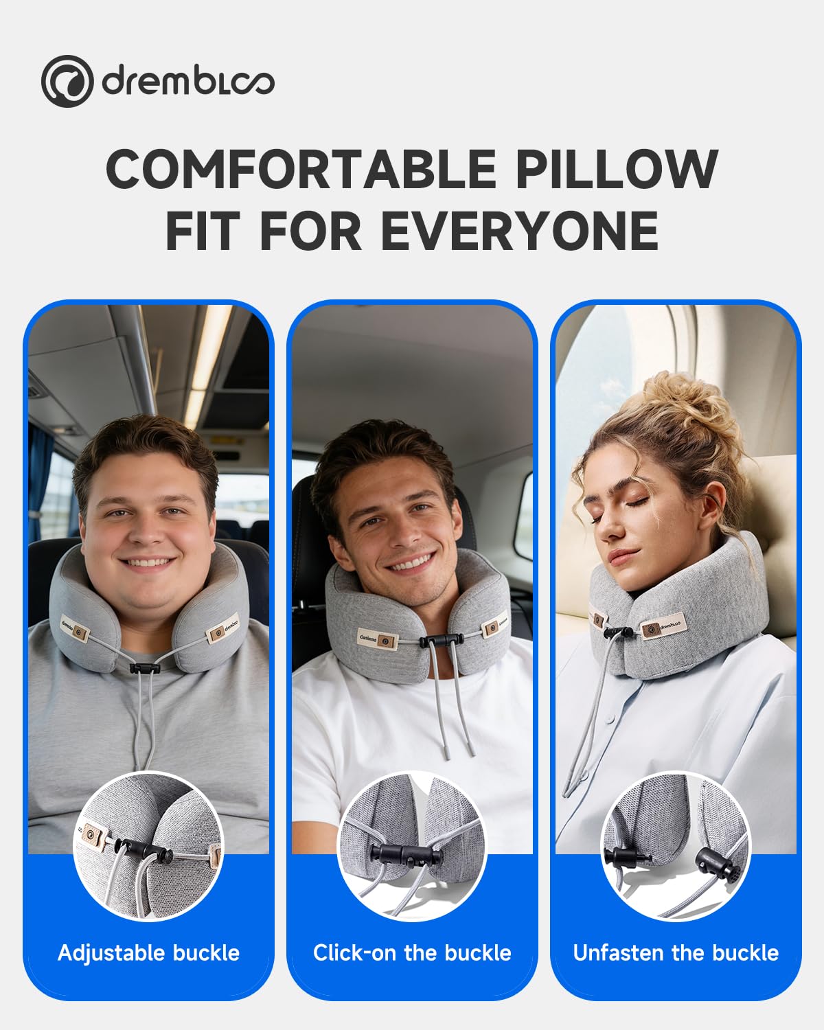Travel Neck Pillow for Airplane, Premium Memory Foam 360° Ergonomic Support for Sleeping on Long Flights, Compact Portable Sleep Essential with Comfortable Cover for Cars, Office Naps & Home Use