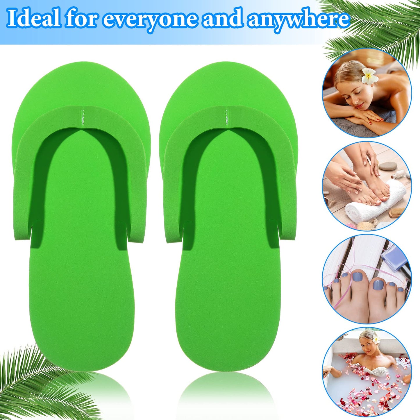 90 Pairs Pedicure Slippers Disposable Flip Flops Foam Multi Color Pedicure Sandals Bulk Spa Party Disposable Pedicure Kit Supplies for Guests Salon Nail Foot Women Men, 6 Colors, 4.53 x 10.43 Inches