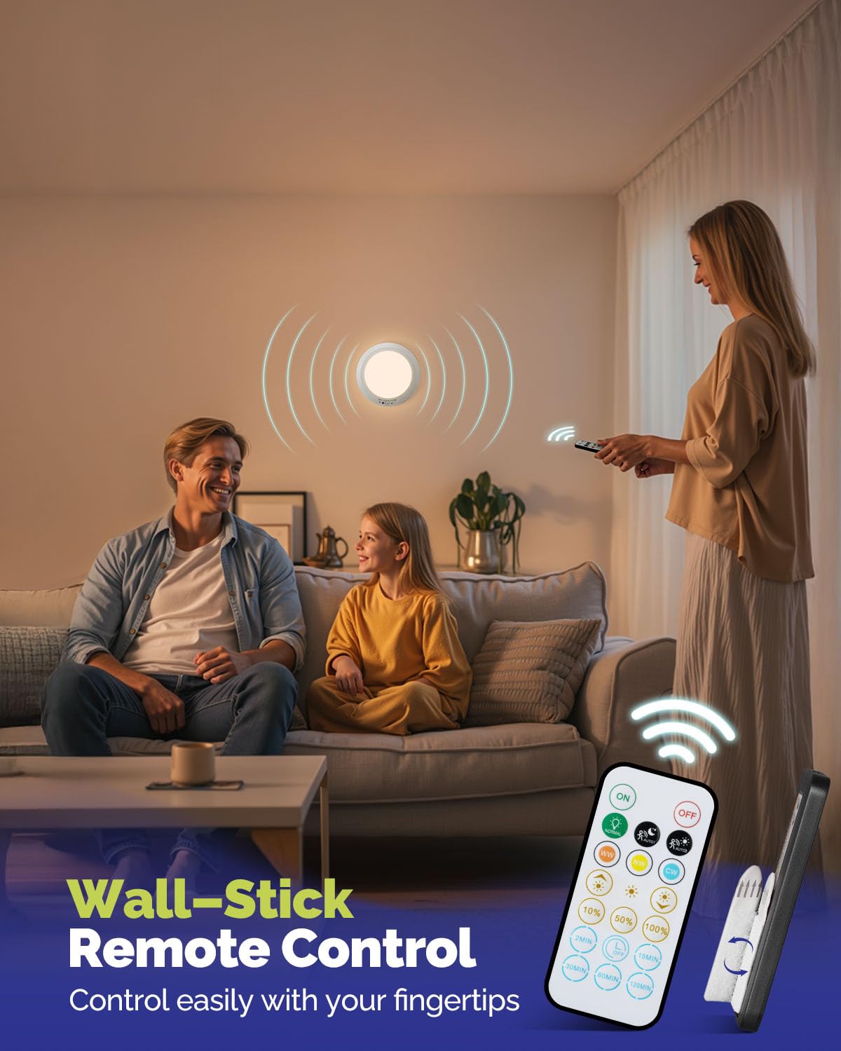 Aggforbl 2PCs 10,000mAh Rechargeable Ceiling Light with Remote, Wireless Waterproof Shower Lights 3000K/4000K/6000K, Battery Powered Light for Closet Battery Operated, Motion Sensor Lights No Wiring