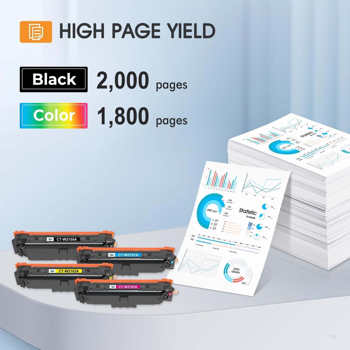 210A Toner Cartridges 4 Pack 210X 4301fdw Compatible for HP 210A 210 Toner Cartridges Replacement for HP Color Laserjet Pro MFP 4301fdn Pro 4201dw 4201dn W2100X W2100A Series Printer Ink (with Chip)