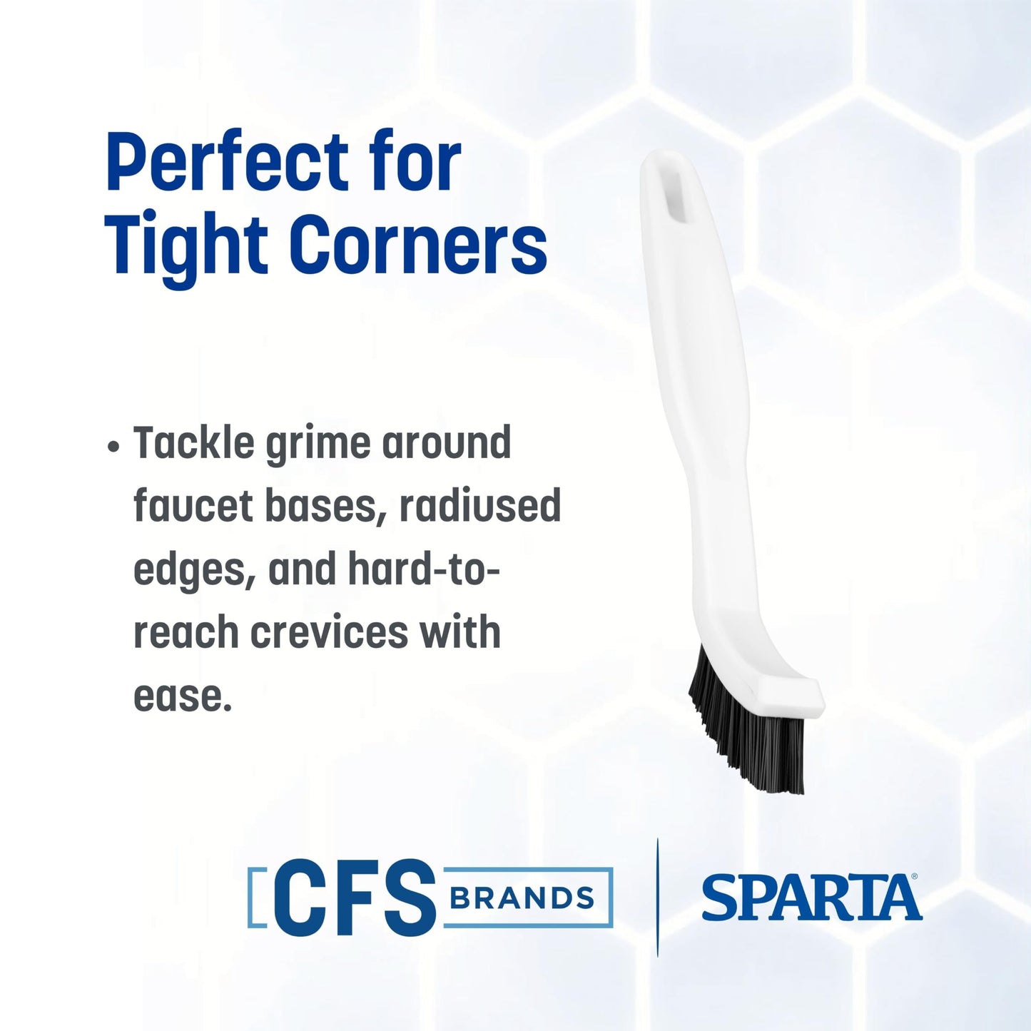 SPARTA Flo-Pac Nylon Grout Brush with Nylon Bristles for Floors, 8 Inches, White, (Pack of 24)