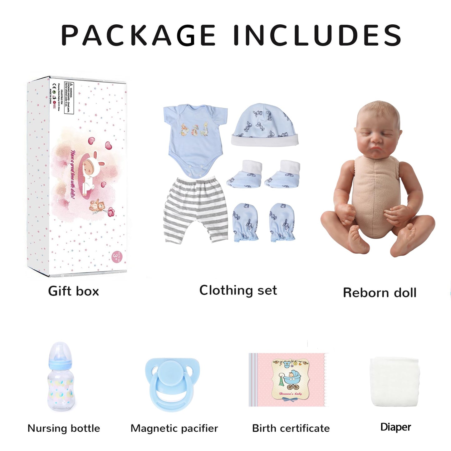 Realistic Reborn Dolls Levi - 18 Inch Lifelike Sleeping Baby Boy That Look Real Soft Cloth Body Newborn Baby Dolls Poseable Advanced Painted with Gift Box Set for Kids Age 3+