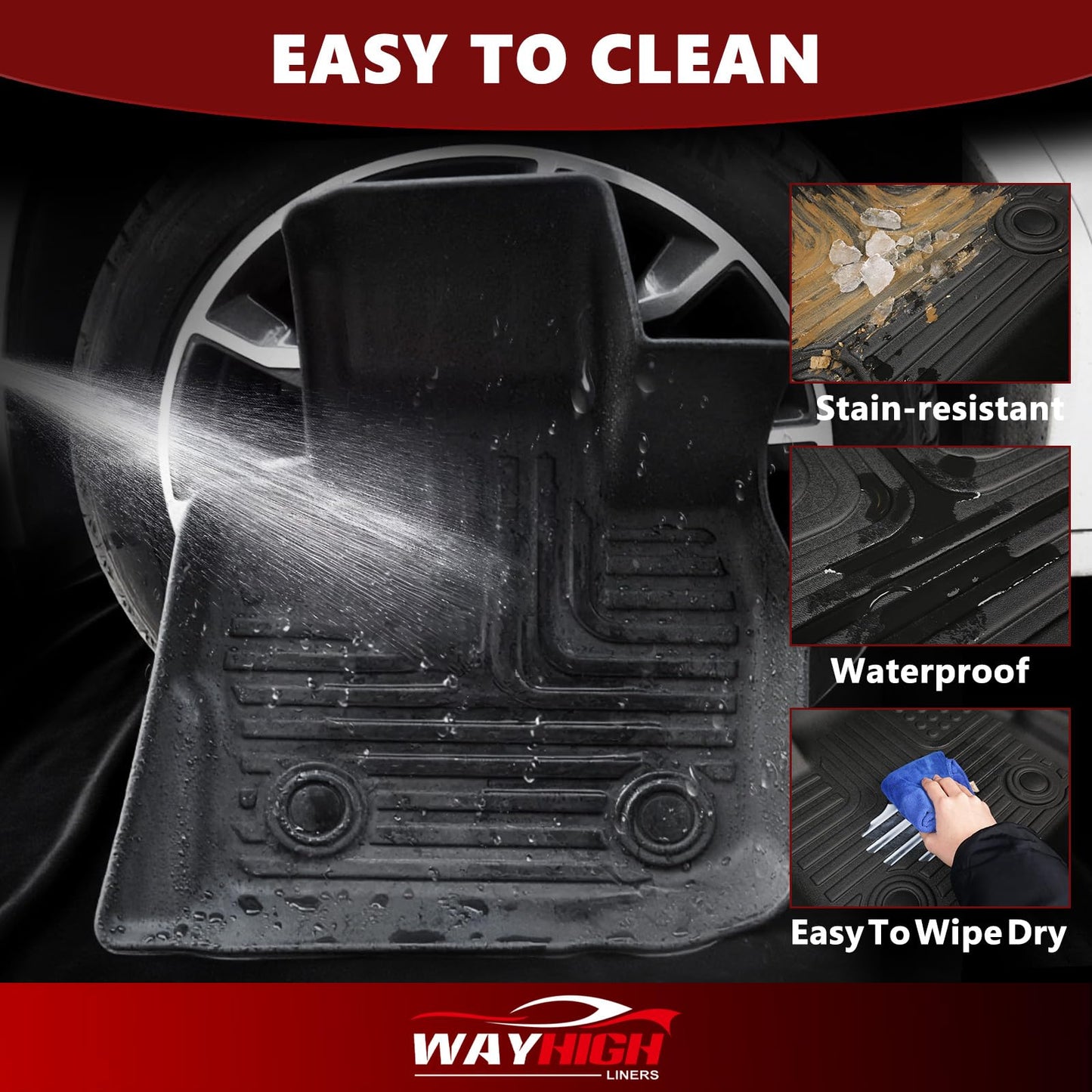 Wayhigh® Floor Mats & Cargo Liner Custom for Buick Envision 2021-2026 All Weather Protection TPE Floor Liners Front & Rear Row Full Set Envision Accessories Black