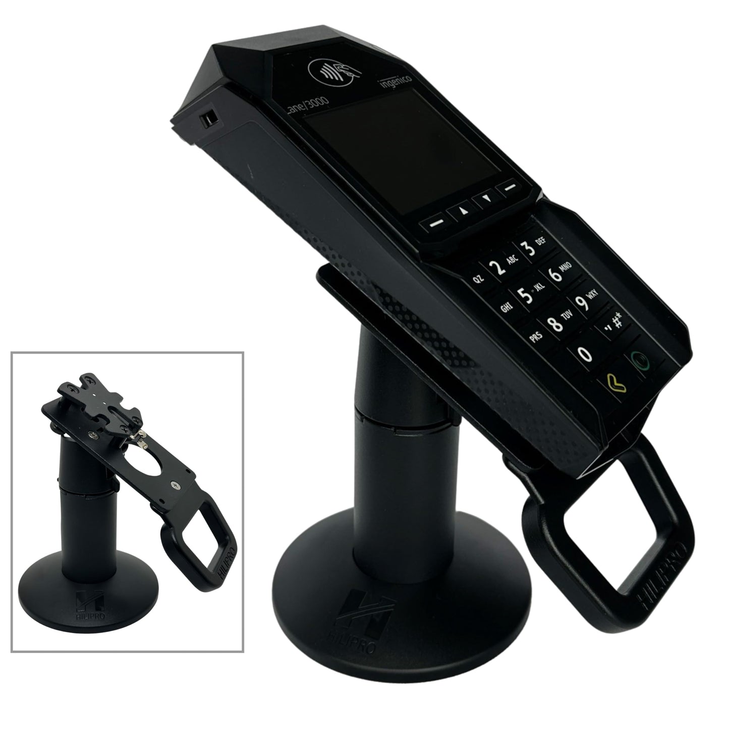 Hilipro Point of Sale Stand -Swivel Stand for Ingenico Lane 3000, 3600, 5000, 7000, 8000,Axium RX5000, Axium RX7000, Axium RX9000 and Desk 1500 pinpad