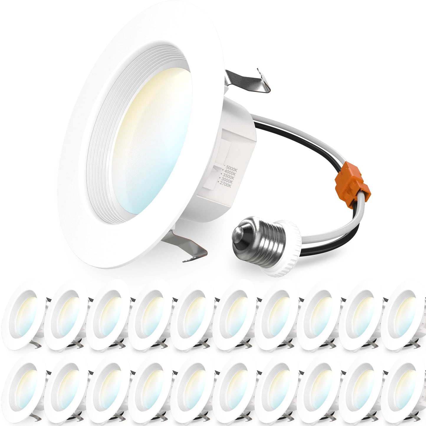 Sunco 20 Pack 4 Inch LED Recessed Lights, Retrofit Can Lighting, 660 LM, 11W (40W Equivalent), Selectable CCT 2700K/3000K/4000K/5000K, Dimmable, Baffle Trim, Replacement Conversion Kit UL.