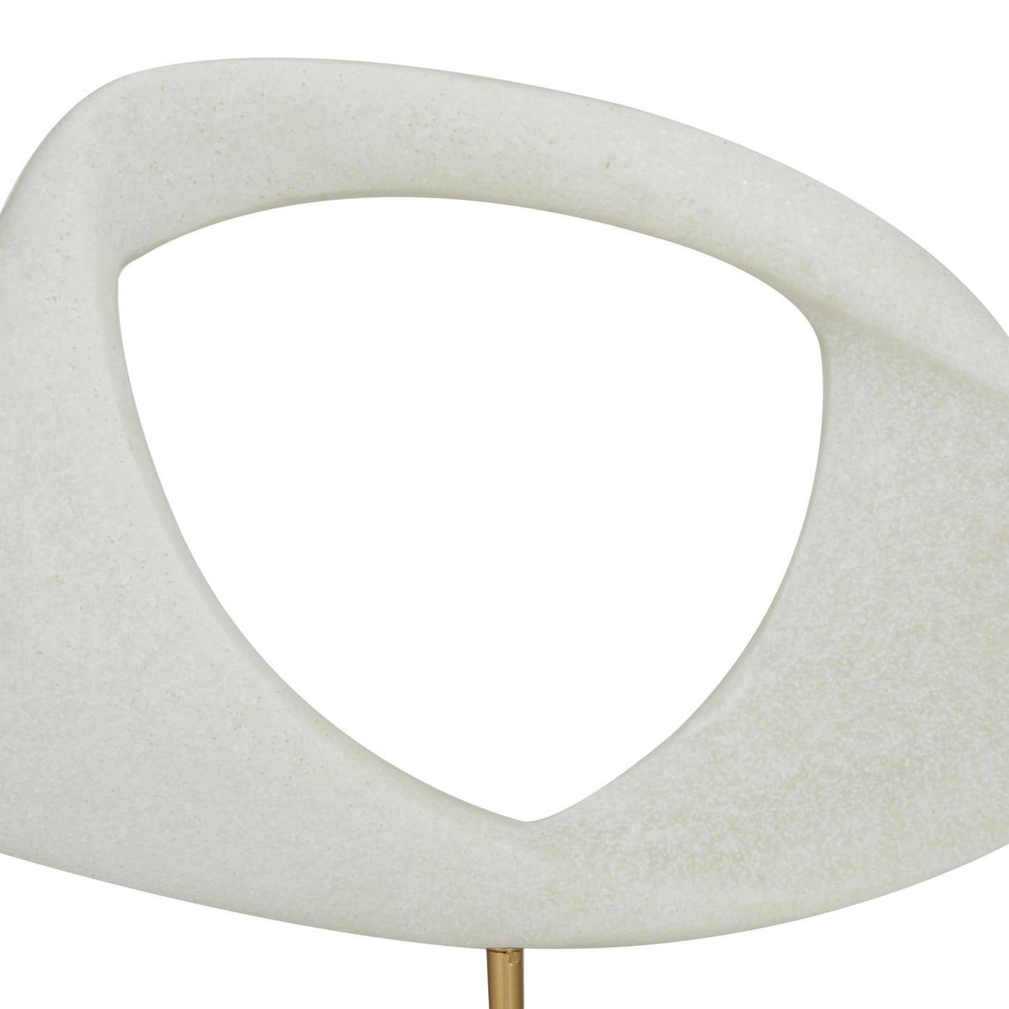 Deco 79 Polystone Abstract Decorative Sculpture Cut-Out Home Decor Statue with Marble Stand, Accent Figurine 12" x 3" x 13", White