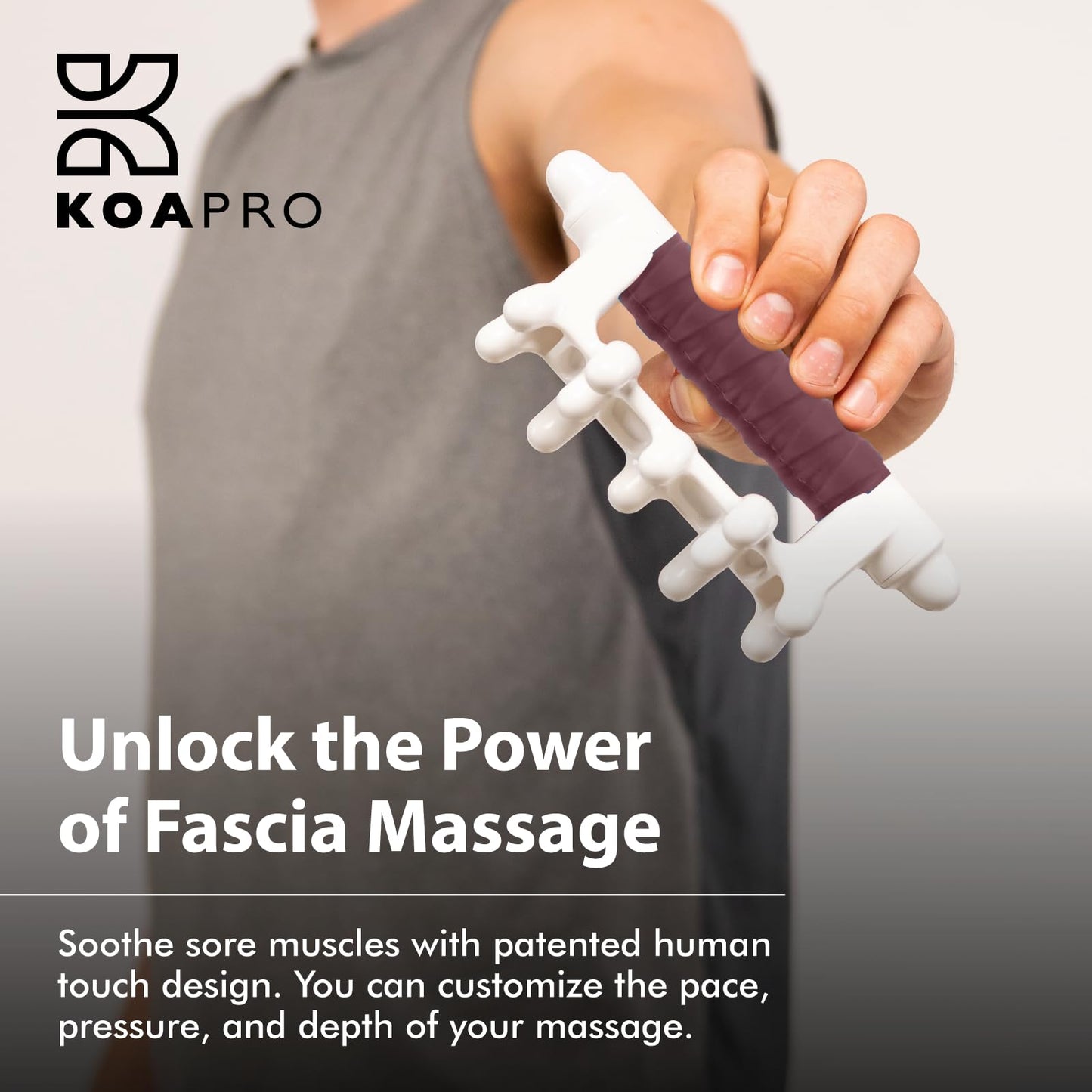 KOAPRO Fascia Massage Tool for Stress Relief - Portable Facia Blaster for Muscle Recovery and Circulation, Revolutionary Myofascial Release Tool for Sore Muscles, Tension, and Holistic Fascia Health