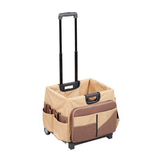 ECR4Kids Universal Rolling Cart with Canvas Organizer Bag, Mobile Storage, Dark Grey/Grey