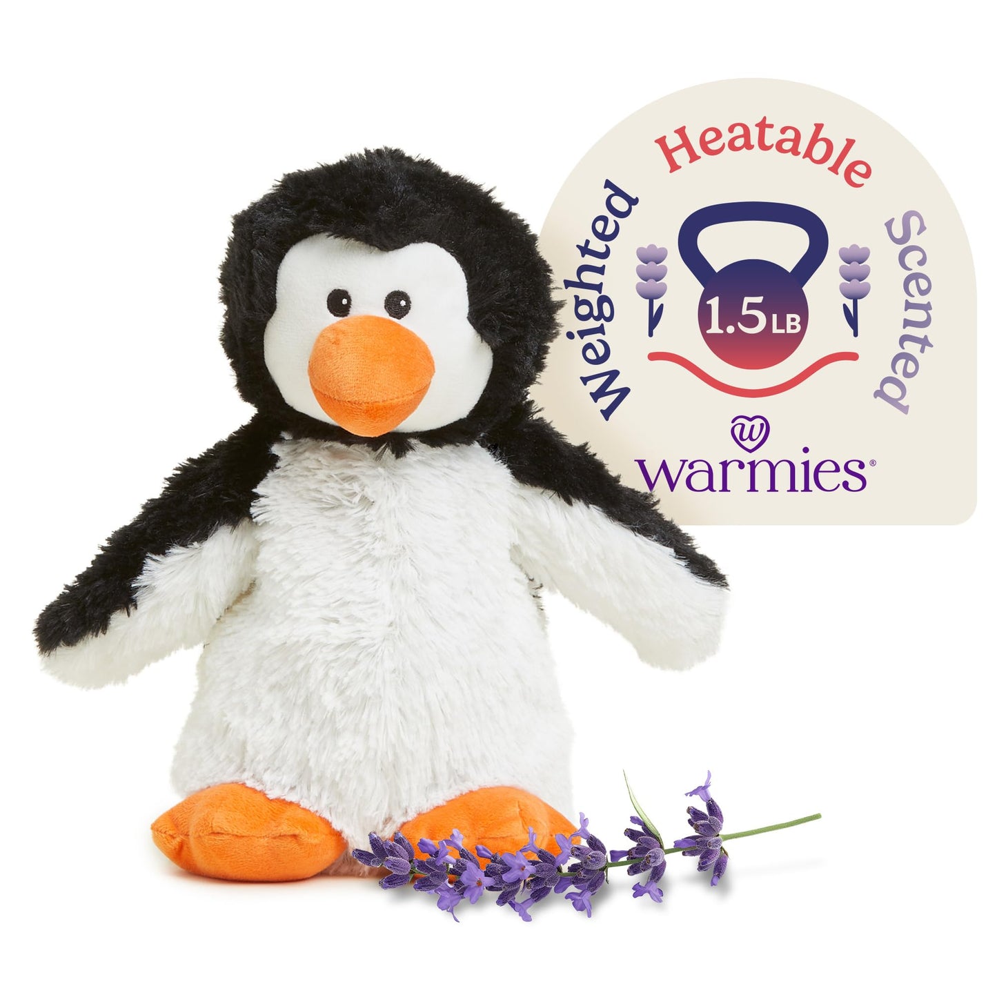 warmies Penguin Microwavable, Hot or Cold for Cool Relaxation and Warm Relief, Lavender Scented Cozy Plush Animal
