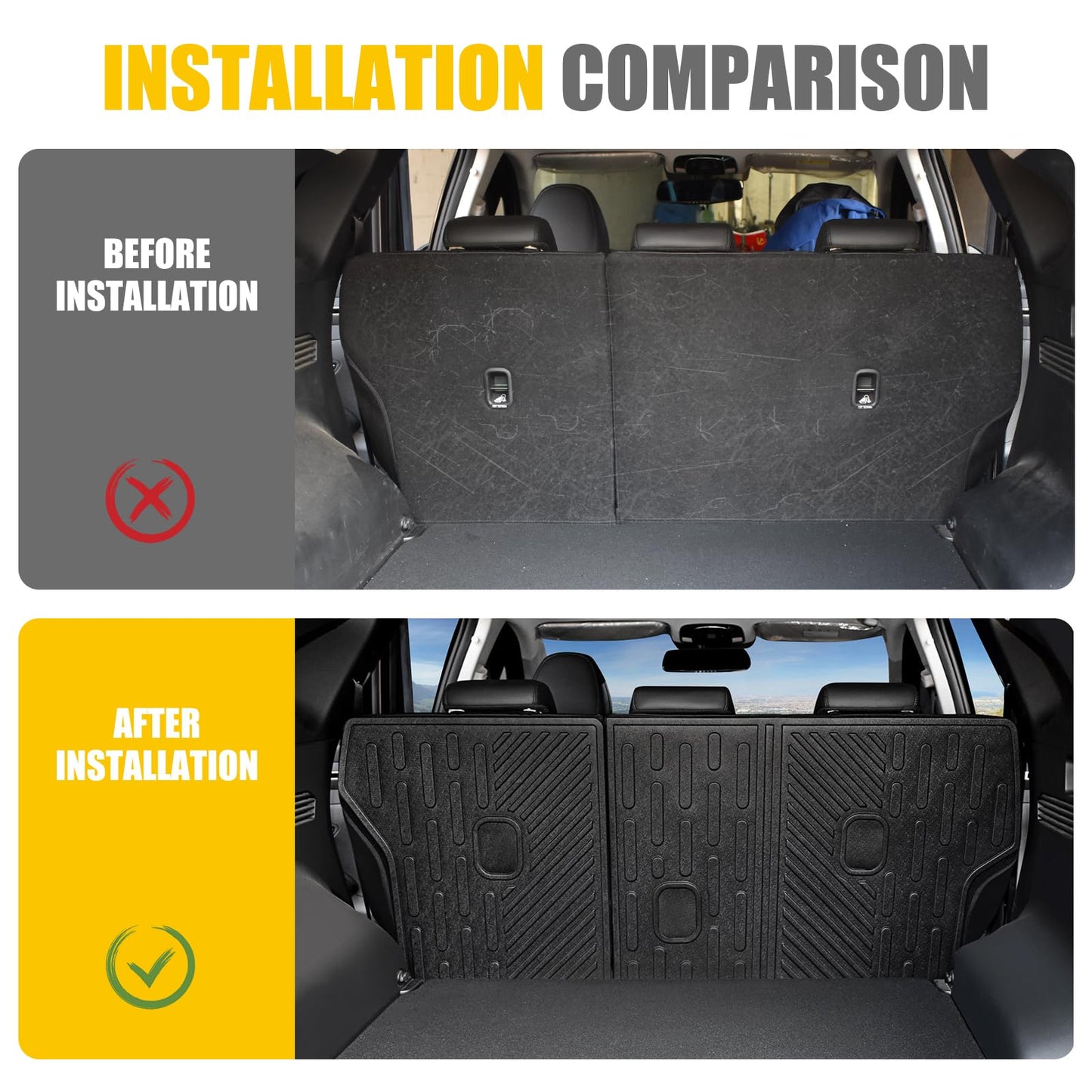 JTYZSM Trunk Mat & Backrest Mat for 2022-2025 Hyundai Tucson All Weather Cargo Mat Rear Back Seat Trunk Liner Only Fit with Optional Bose Premium Audio System (Not fit PHEV or N Line)