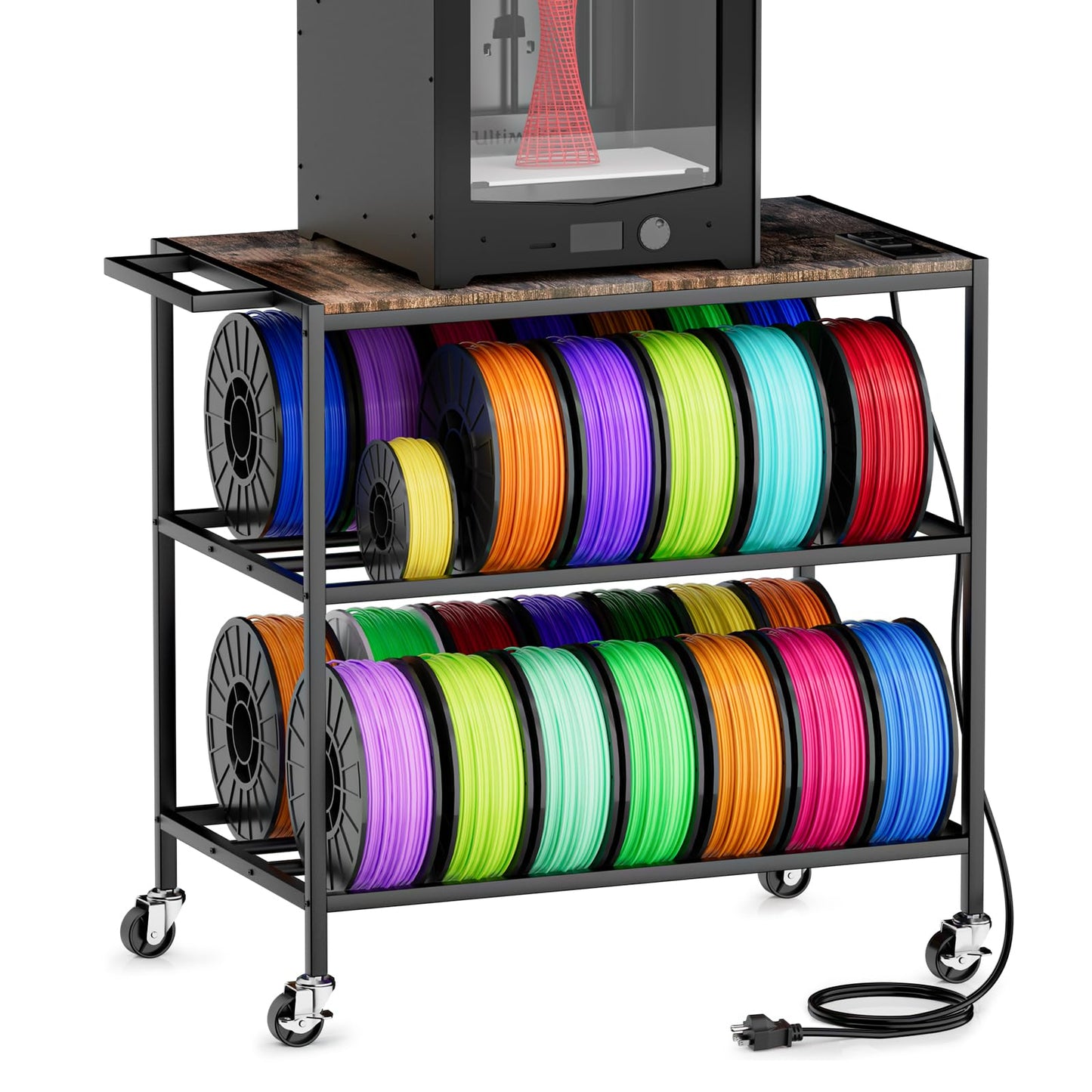 3D Printer Stand with Filaments Storage,Suitable for Small 3D Printers,3D Printer Table/Cart/Desk Suitable for Workshops, Homes and Offices