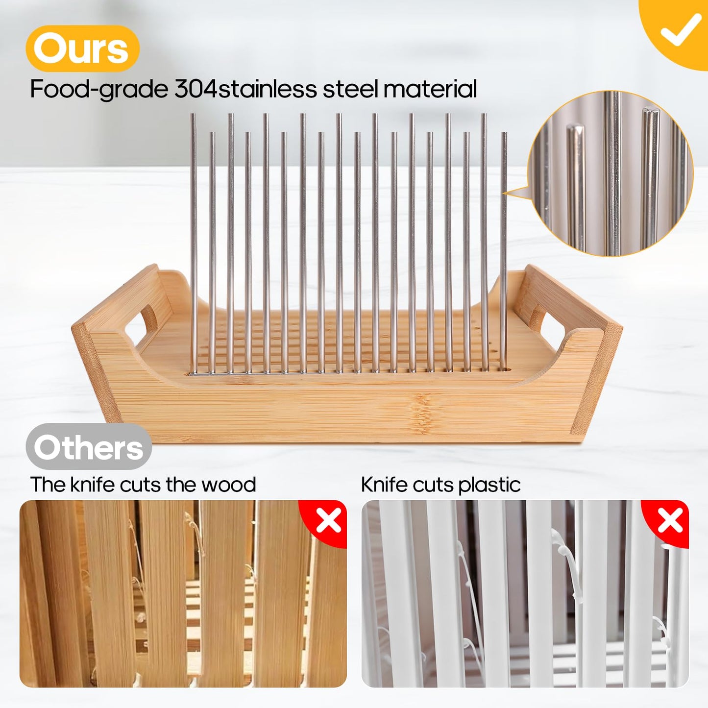 6 In 1 Homemade Bread Slicer With Bread Box For Homemade Bread，Adjustable 304 Stainless Steel Guide With Crumb Tray 2 Loaf Pan With Lid Mason Jars Basting Pastry Brush And Scraper Bread Loaf Slicer