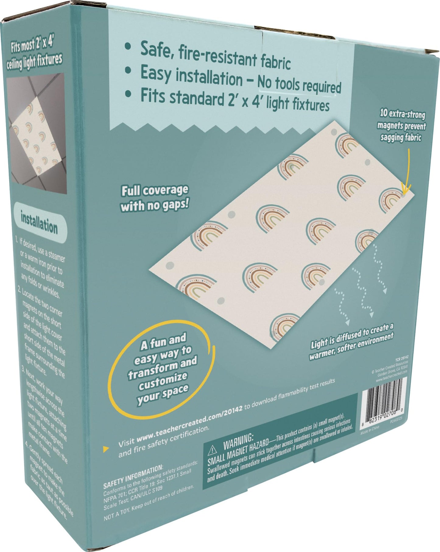 Teacher Created Resources Modern Rainbow Calming Covers Ceiling Light Filters (TCR20142)