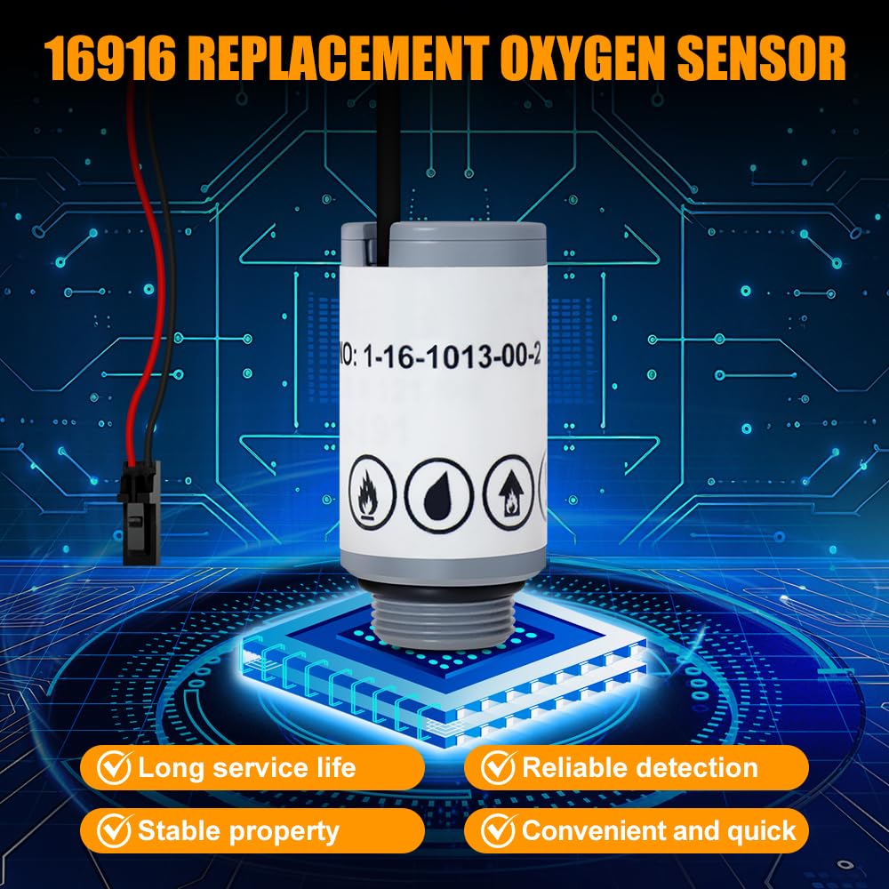 Replacement Oxygen Sensor - 16916 Oxygen Sensor for Robinair Ac1234-4 / Ac1234-4sl / Ac1234-4-230 / Ac1234-6 / Ac1234-9 - Perfect Match to Original Equipment 16990/16995 Refrigerant Identifiers