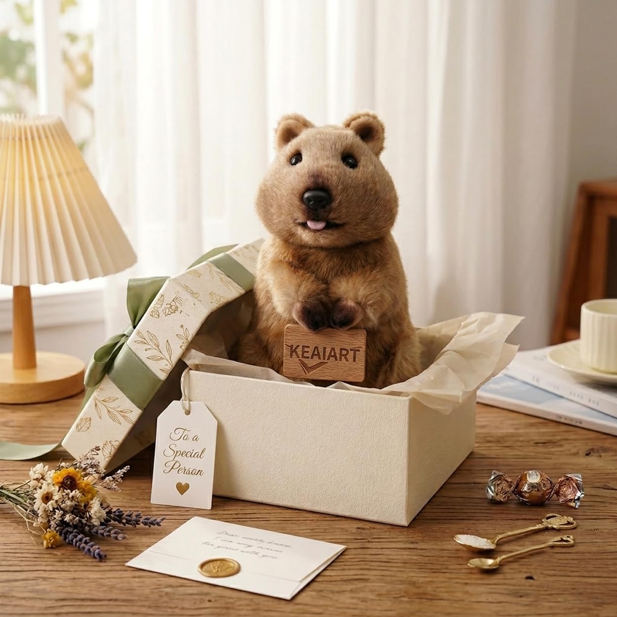 keaiart-ly Cute Quokka Stuffed Animal Plush Toy, Australia Animal Plushie, Cuddly Quokka Doll-10 inchesF