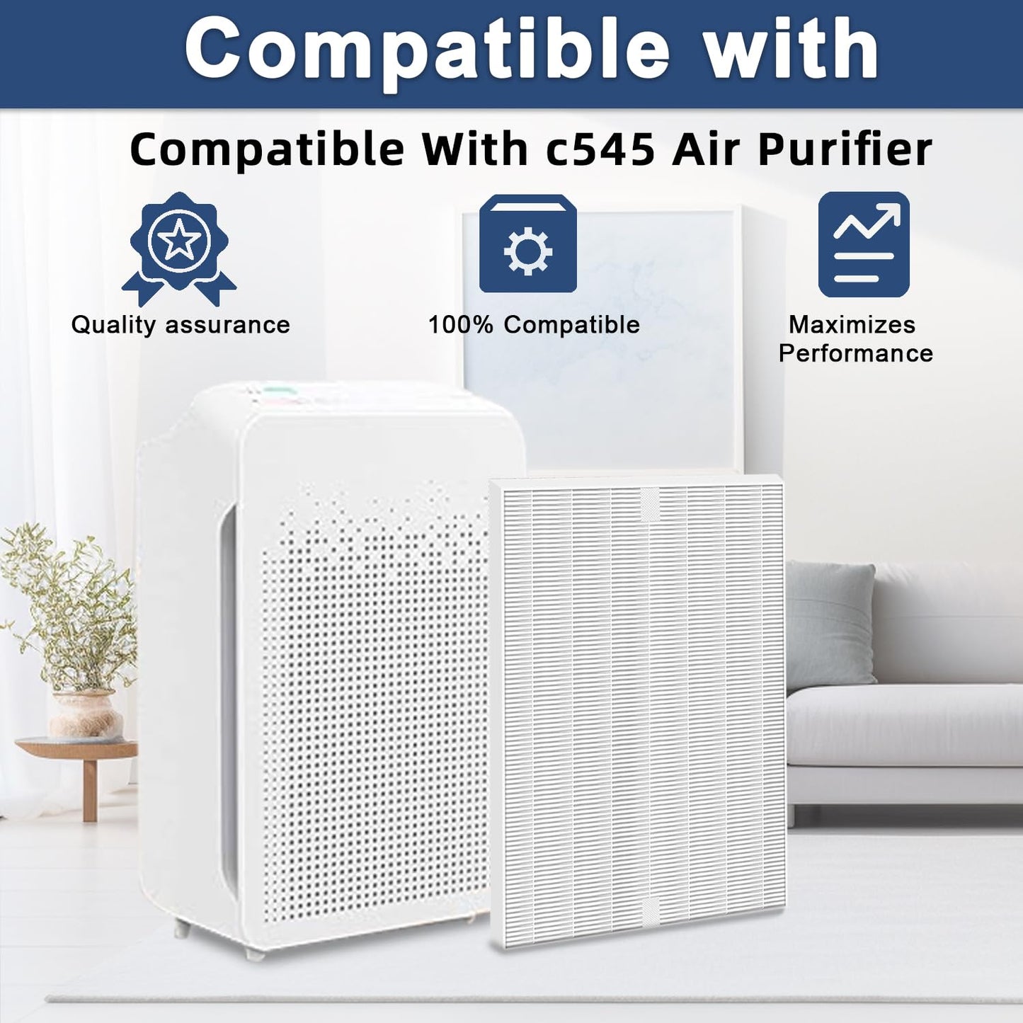 Amboseli 8 Pack C545 H13 HEPA Replacement Filter S Compatible with Winix C545 Air Purifi-er, Replaces Part 1712-0096-00 and 2522-0058-00