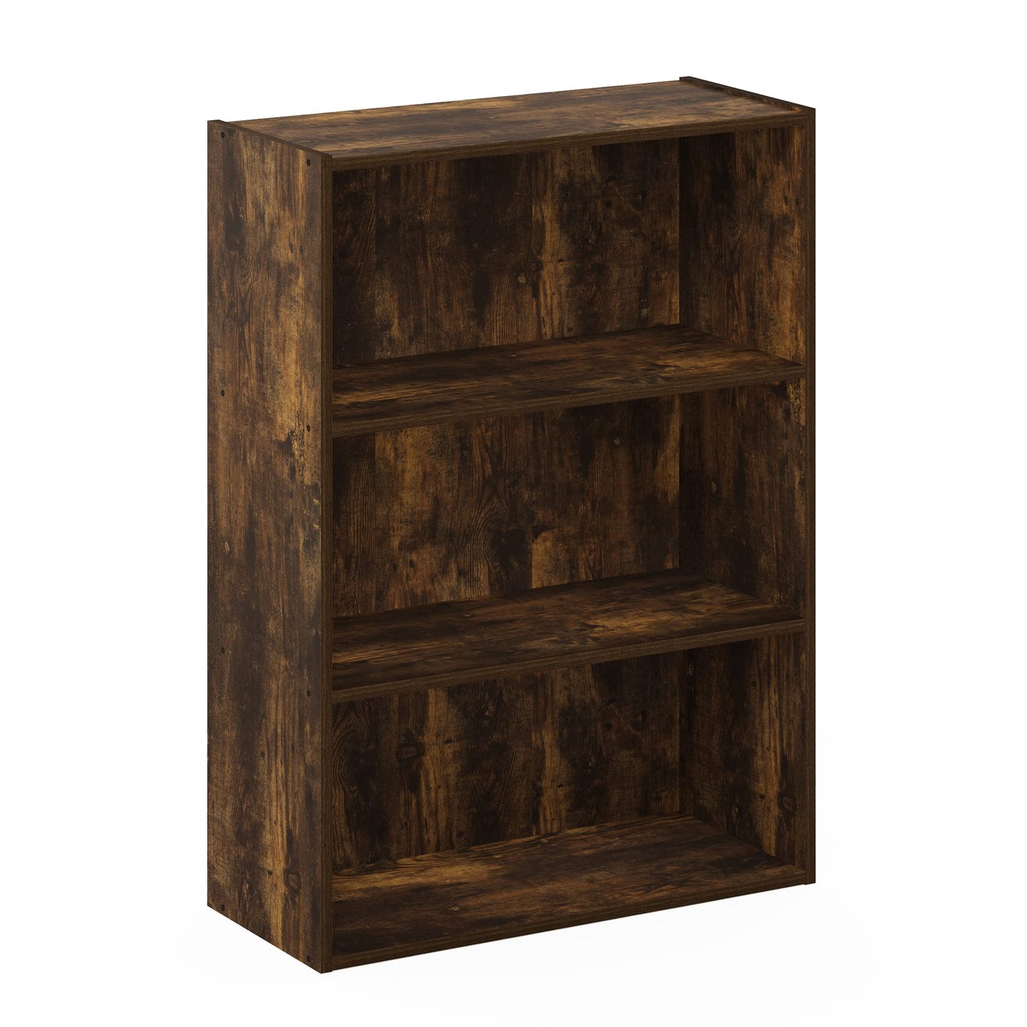 Furinno PASIR Book Shelf, 3-Tier Bookshelf, Storage Shelves Bookcase, 9.7 x 23.7 x 31.5, for Living Room, Bedroom, Home Office, Amber Pine
