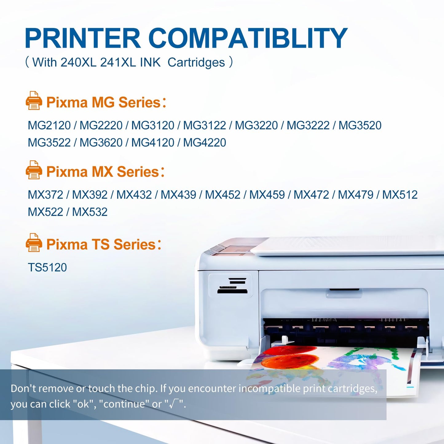 PG-240XL CL-241XL Ink Cartridges Compatible for Canon 240XL 241XL Combo Pack Work with PIXMA MG3620 MG3600 TS5120 MG3520 MG3220 MG2120 MG4220 MX392 MX452 MX522 Printer (1 Black,1 Tri-Color)