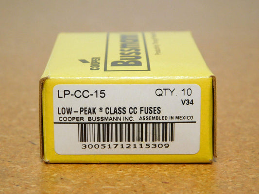 10 - NEW BUSSMANN LP-CC-15 FUSES LPCC15