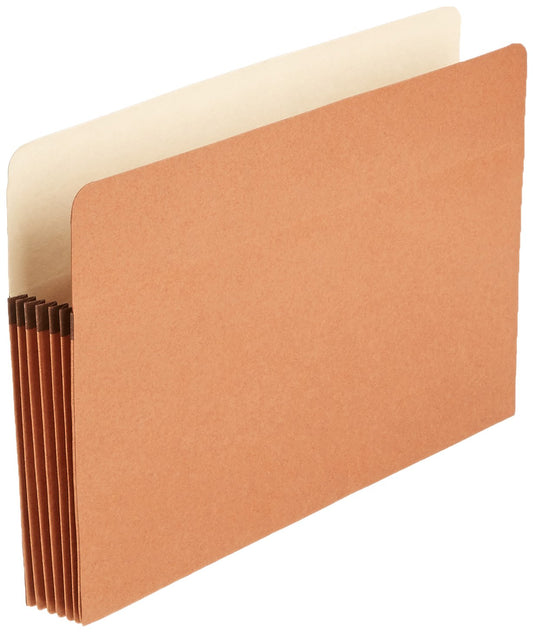 Amazon Basics Expanding Accordion File Folder Organizer, Legal Size, 5-1/4 Inch Expansion, 50-Pack, Red, 9.5 x 14.8 Inches