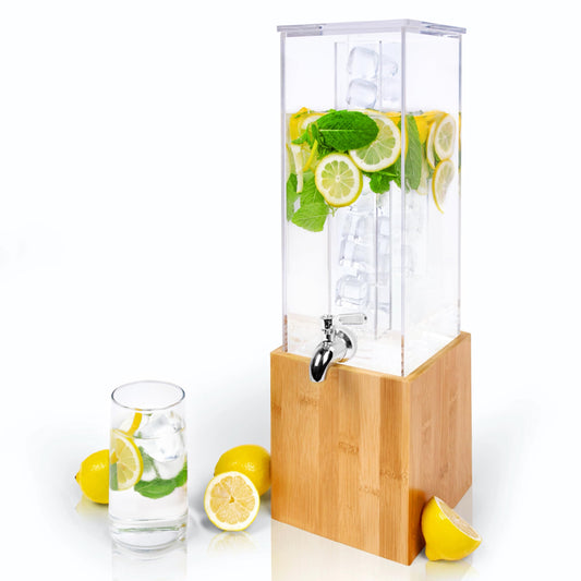 Ksestor ACRYLIC Drink Dispenser - 1.25 GALLON - Beverage Dispenser with Stand - Ideal Drink Dispenser for Parties - Water Dispenser - Hosting Essentials