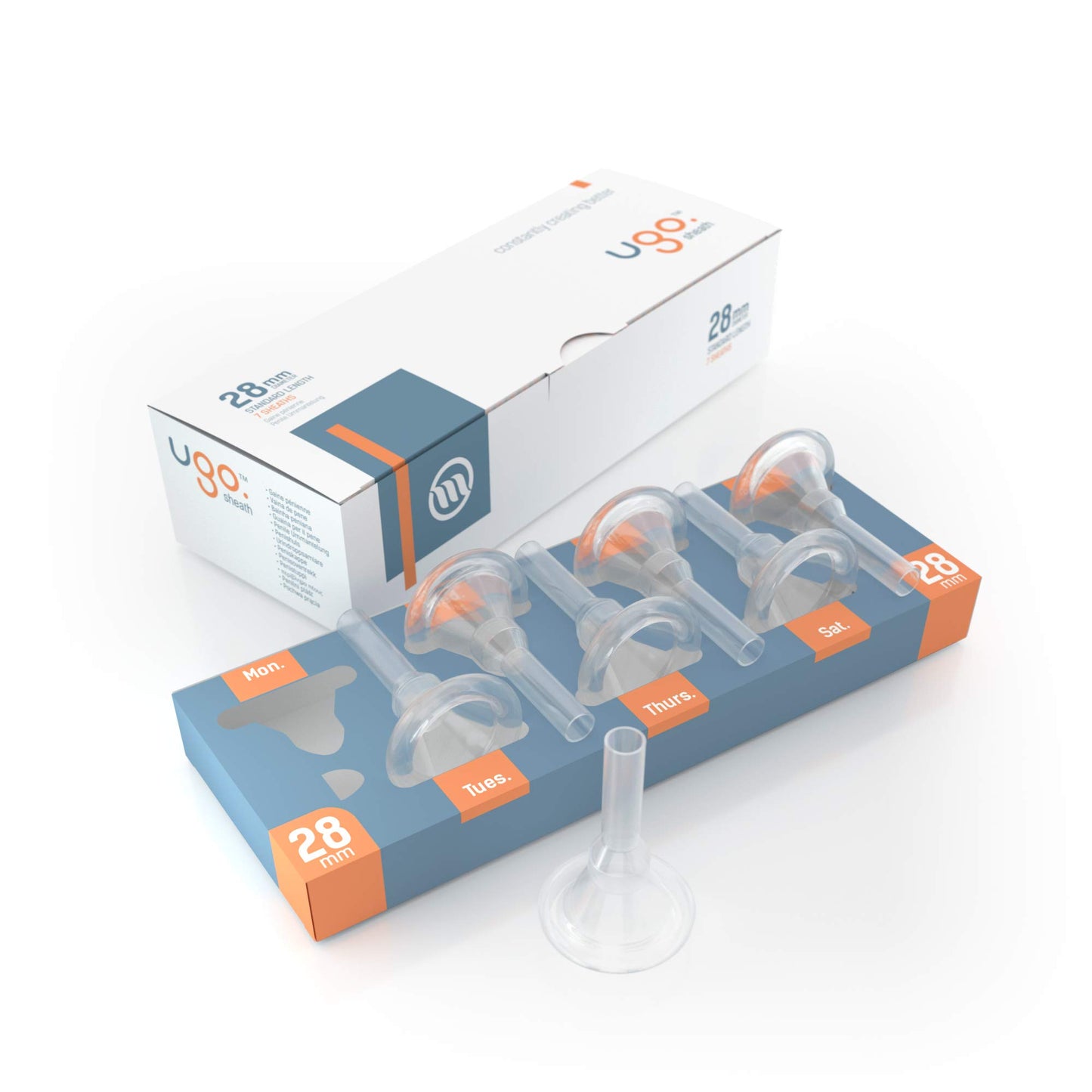 Ugo Sheath (x28) - 1 Month Supply of External Male Urinary Incontinence Catheter Condoms - Self Adhesive and Latex Free (Style: Standard/Diameter: 28mm)