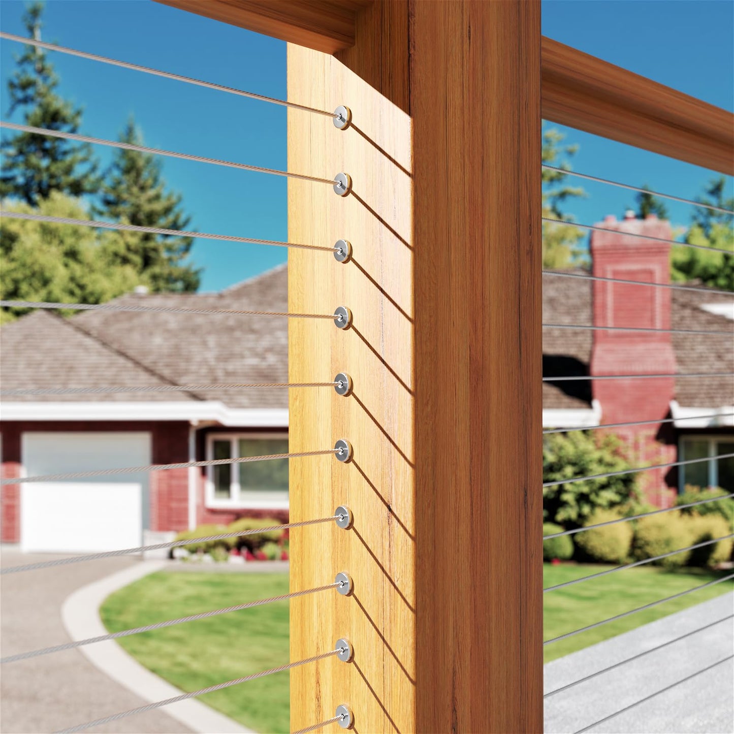 BLIKA 300 Pack Stainless Steel Protector Sleeves for 1/8" 5/32" or 3/16" Deck Cable Railing, for Wood/Composite Posts, T316 Marine Grade