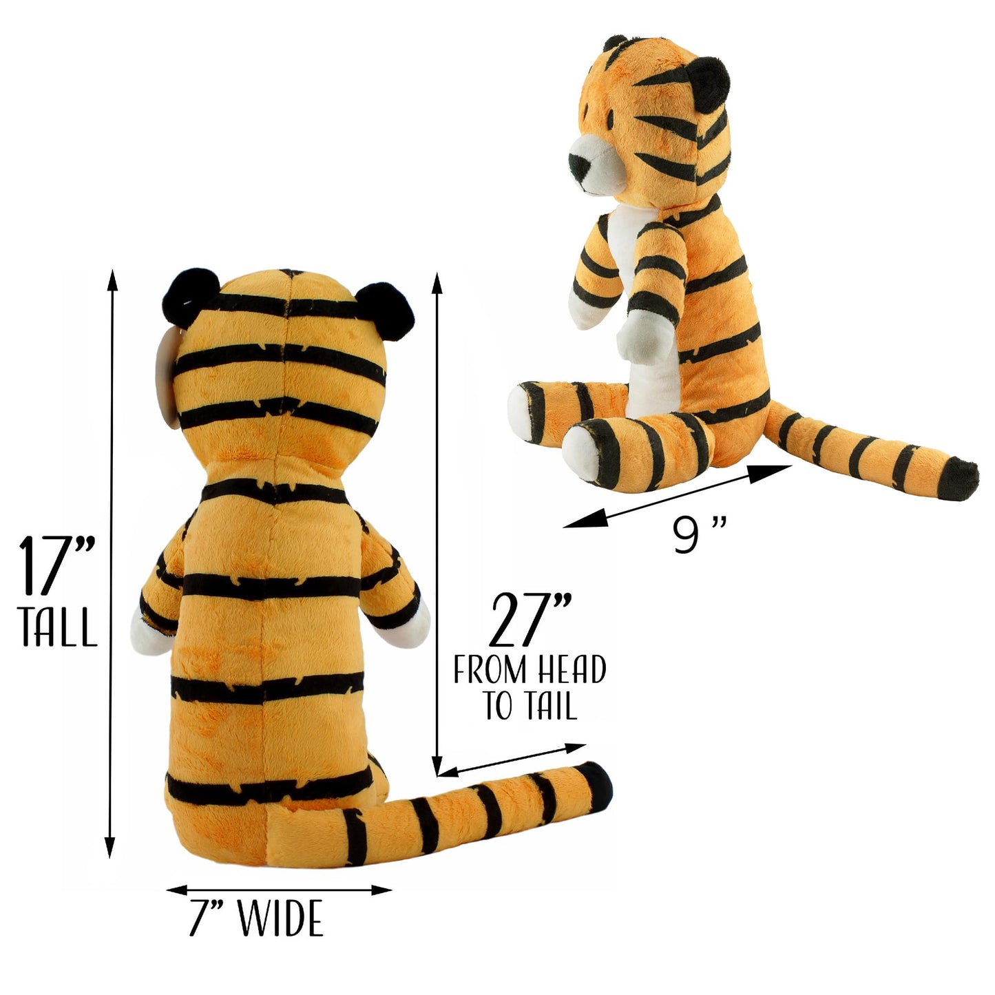 Regit The Plush Tiger Toy, 17-Inch Tall Striped Sitting Tiger