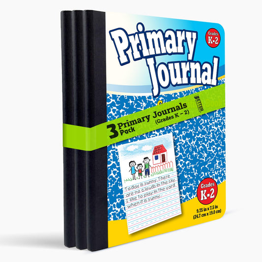 Better Office Products Primary Journals, Hardcover Kindergarten Journal & Kindergarten Composition Notebook, Grades K-2 Primary Composition Book with Picture Space, 100 Sheets