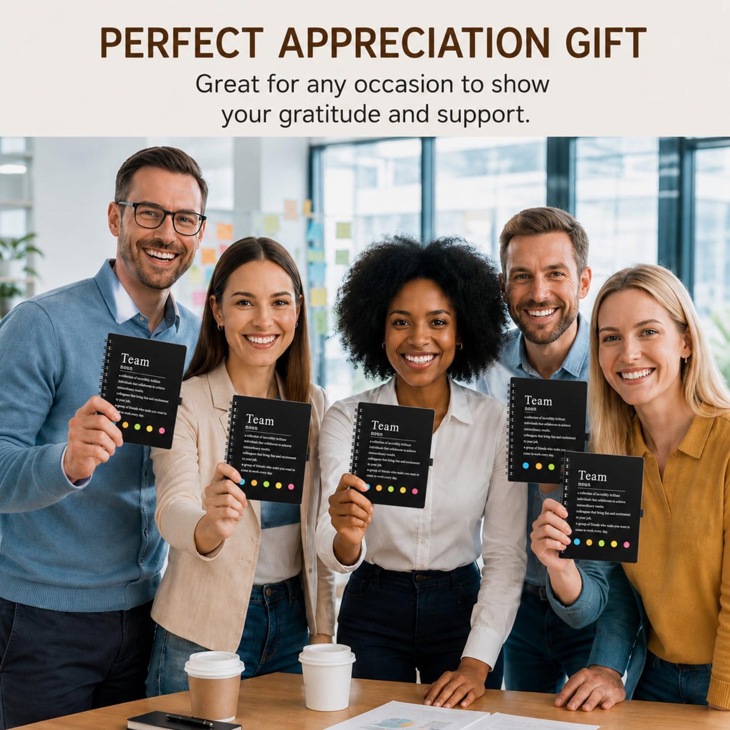 Feifeiya 24 Pcs Team Appreciation Gifts Bulk for Employee Inspirational Spiral Notebooks with Sticky Notes Thank You Gifts for Coworkers Staff Teachers Nurses CNA Week (Black)