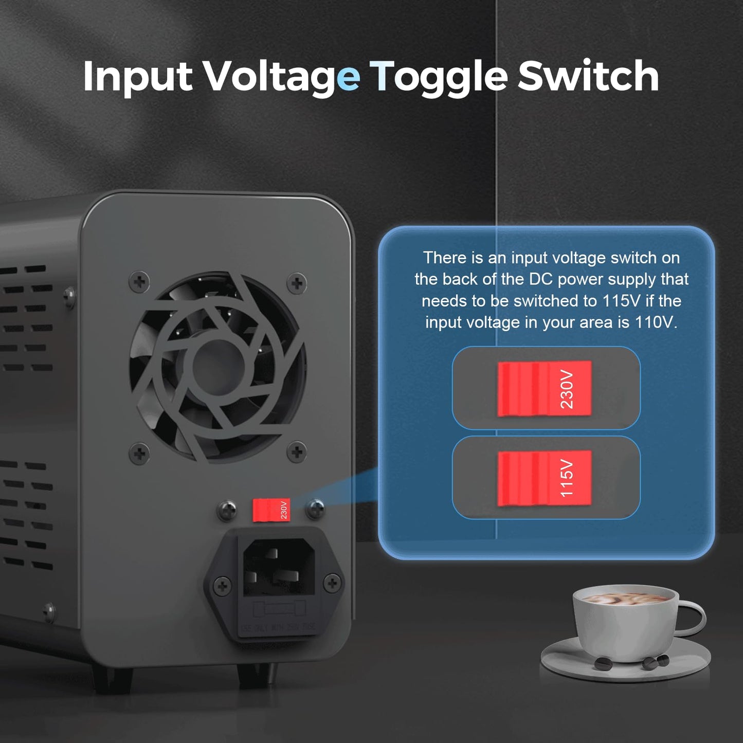 DC Power Supply Variable, 30V 10A Bench Power Supply with Encoder Coarse & Fine Adjustments Knob, Adjustable Switching Regulated lab Power Supplies with 5V 3.6A USB & Type-C Quick-Charge