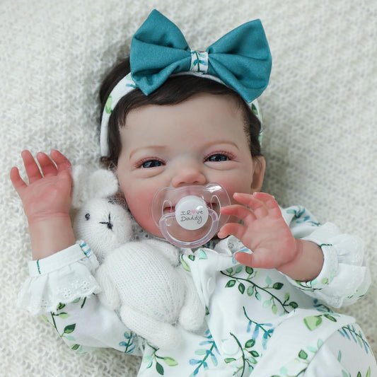 KSBD Lifelike Reborn Baby Dolls - 18 Inch Soft Vinyl Realistic-Newborn Baby Dolls Poseable Real Life Baby Girls Dolls with Accessories and Gift Box for Kids Age 3+