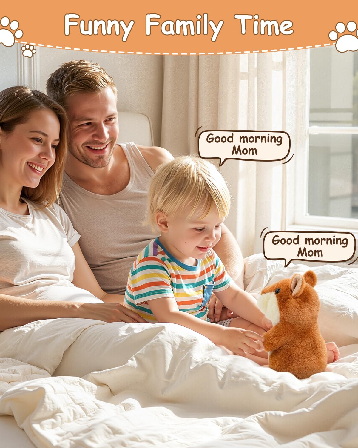 Ayeboovi Toddler Toys Talking Hamster Repeats What You Say Interactive Plush for Babies Interactive Games Birthday Gifts for Kids Boys Girls Ages 3 4 5 6